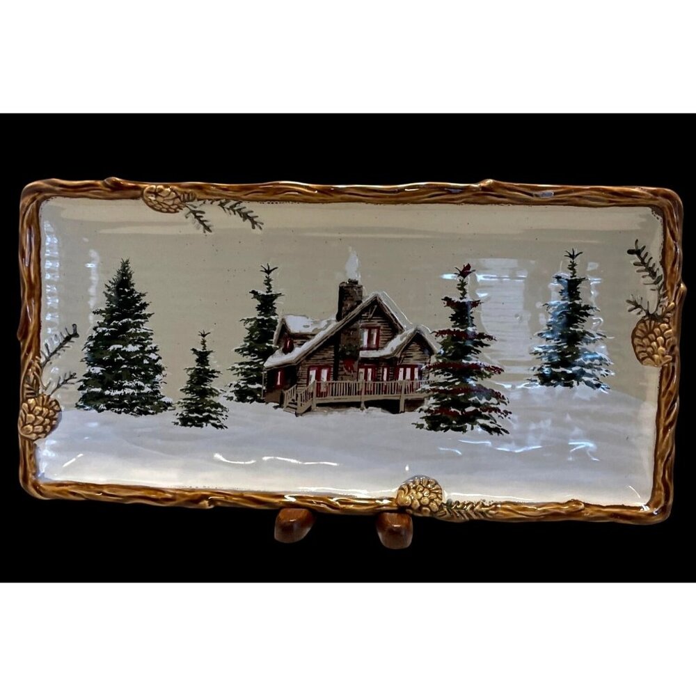"Snow Valley" serving plate/plater by St. Nicholas Square